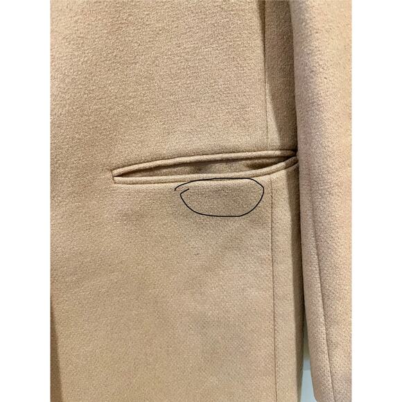 Women’s Minimalist Zara Tan Overcoat Elegant Classic Business Casual Formal S - Picture 3 of 6
